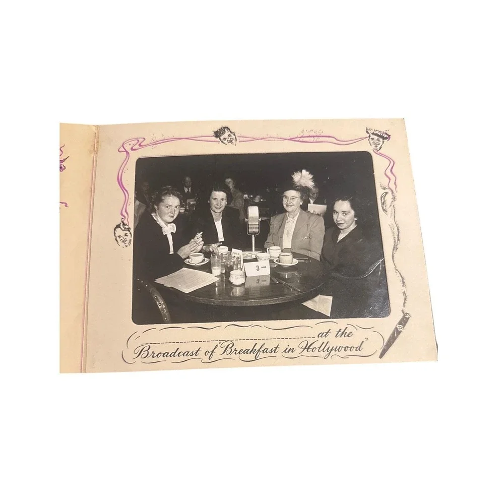 Breakfast in Hollywood Souvenir‎ Oversized Postcard Autograph Jack McElroy 1940s